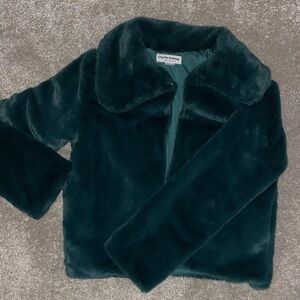 Charlie Holiday Deep Green Teddy Jacket